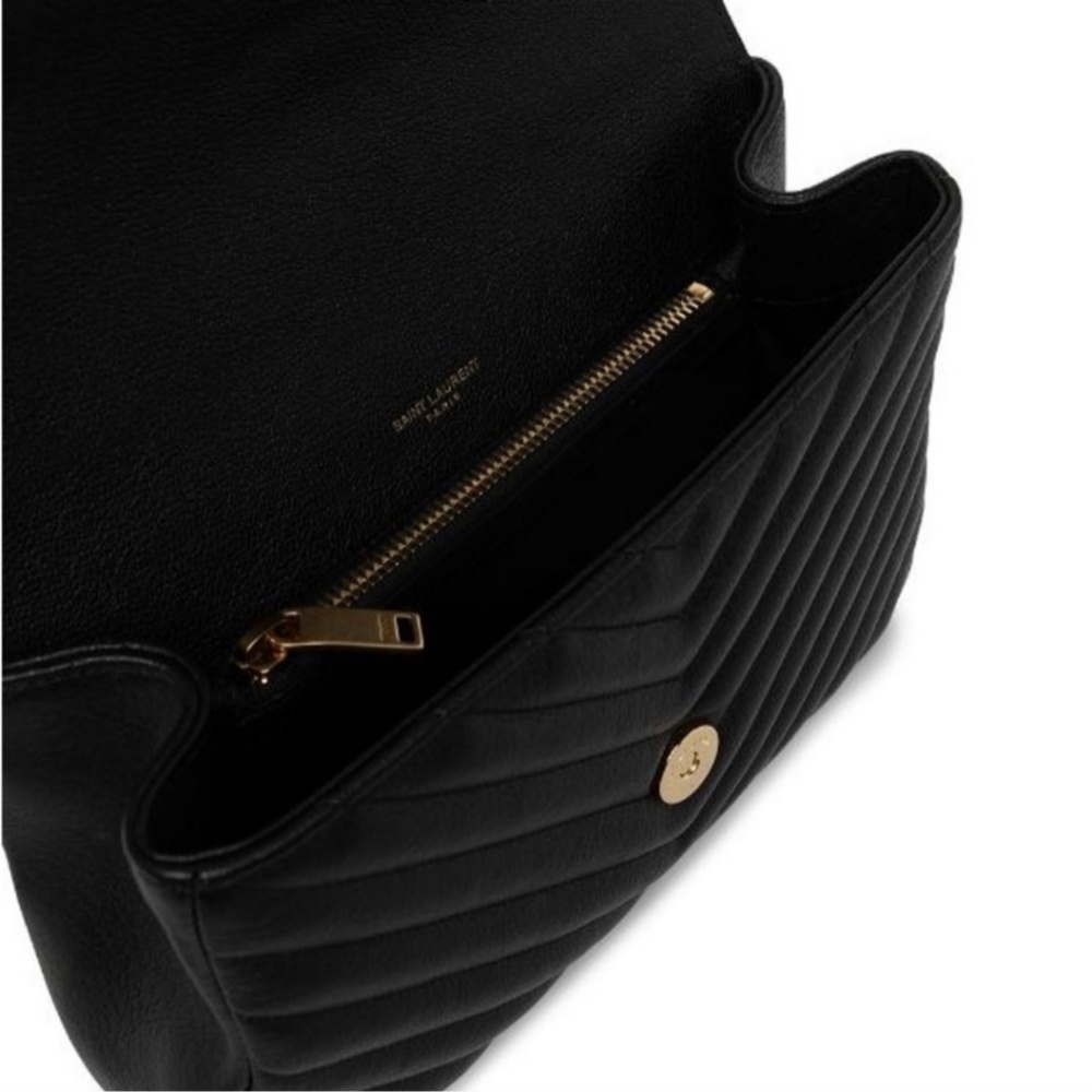 YSL Black Medium Collège Matelassé Leather Bag - Picture 10 of 10